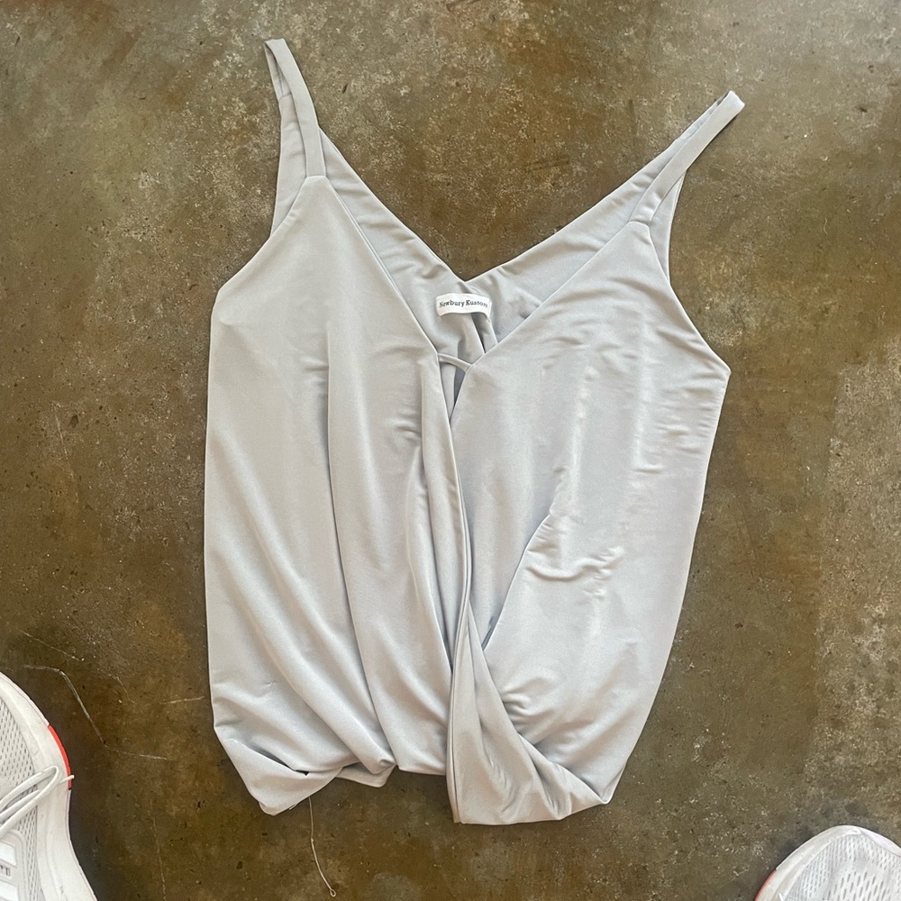 silver tank top